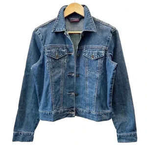 Denver Hayes Jean Jacket Classic  Denim Trucker Cropped Dark Blue XS